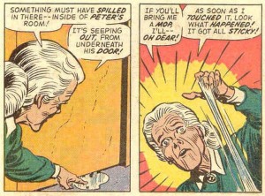 Peter Parkers' aunt has a "Something about Spidey" moment
